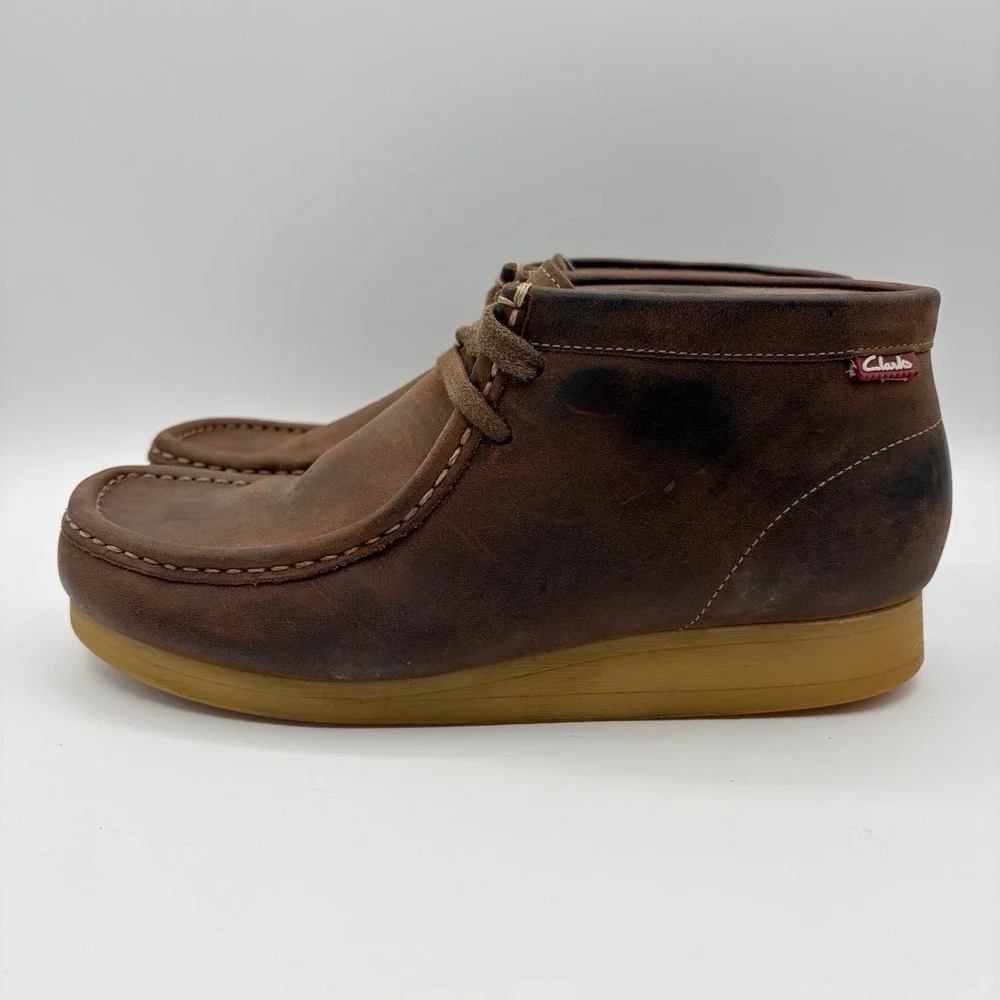 Clarks Men's Stinson Hi Beeswax Brown Leather Lace Up Chukka Boots Size 8 M